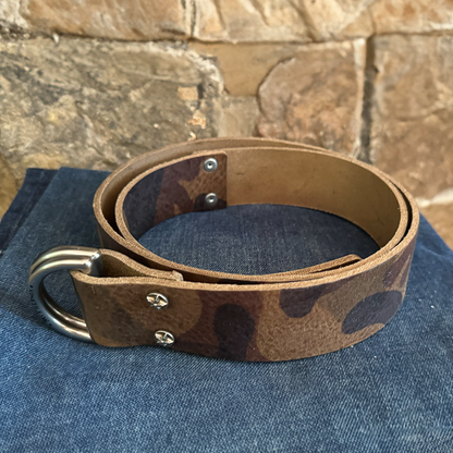 Sarge Camouflage Leather D-Ring Belt
