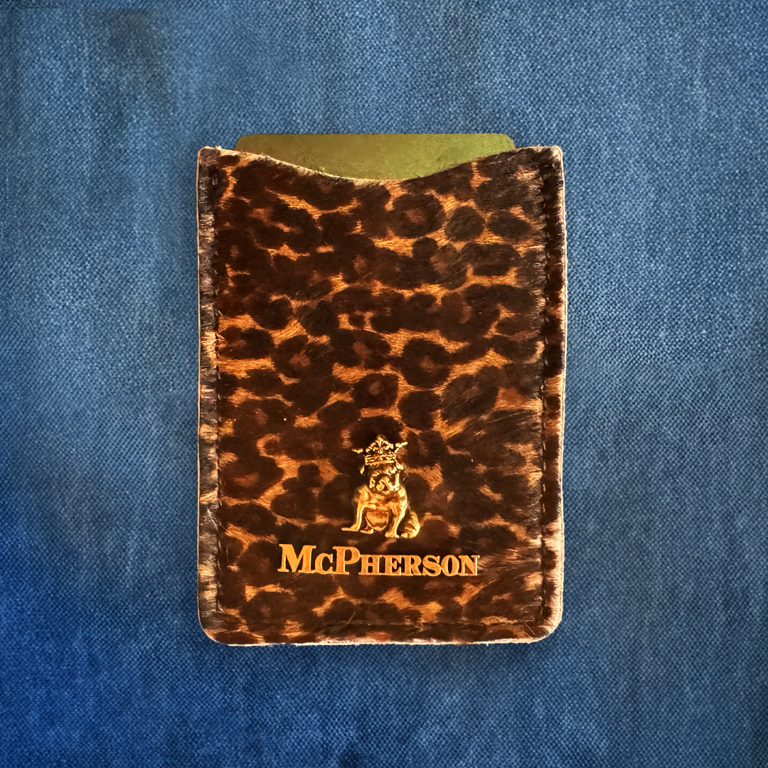 Spike Card Case Hair-On Calfskin-Dark Leopard