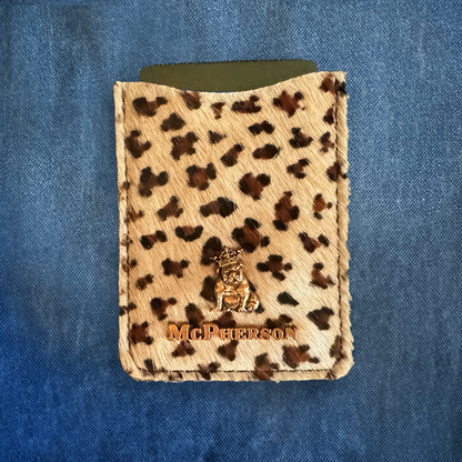 Spike Light Leopard Leather Card Case