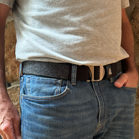 Tank Gray Scottish Wool Herringbone Utility Belt