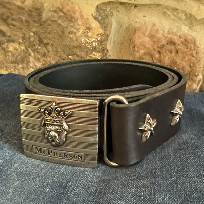 Tug's Black Leather Engineer Belt