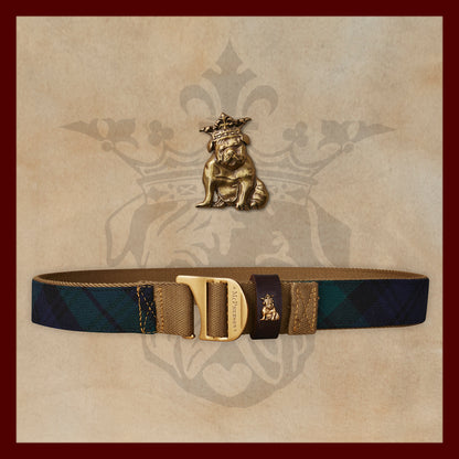 Tank Navy and Green Scottish Wool Plaid Utility Belt