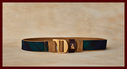 Tank Navy and Green Scottish Wool Plaid Utility Belt