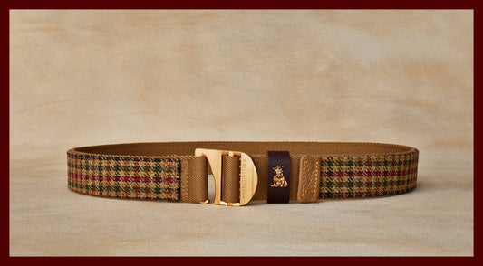 Tank Utility Belt Scottish Wool Tweed-Kirkton Brown Plaid