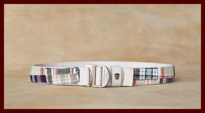 Tank Navy and White Cotton Plaid Utility Belt