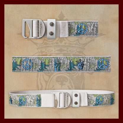 Tank Novelty Peace Pattern Webbed Utility Belt