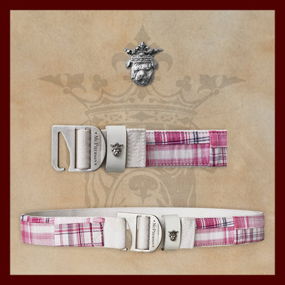 Tank Pink and White Cotton Plaid Utility Belt