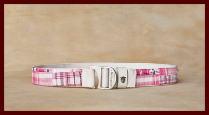 Tank Pink and White Cotton Plaid Utility Belt