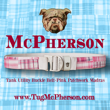 Tank Pink and White Cotton Plaid Utility Belt