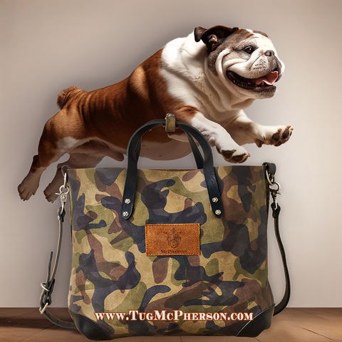 Daisy Ranch Hand Tote Vegetable Tanned Cowhide-Camouflage