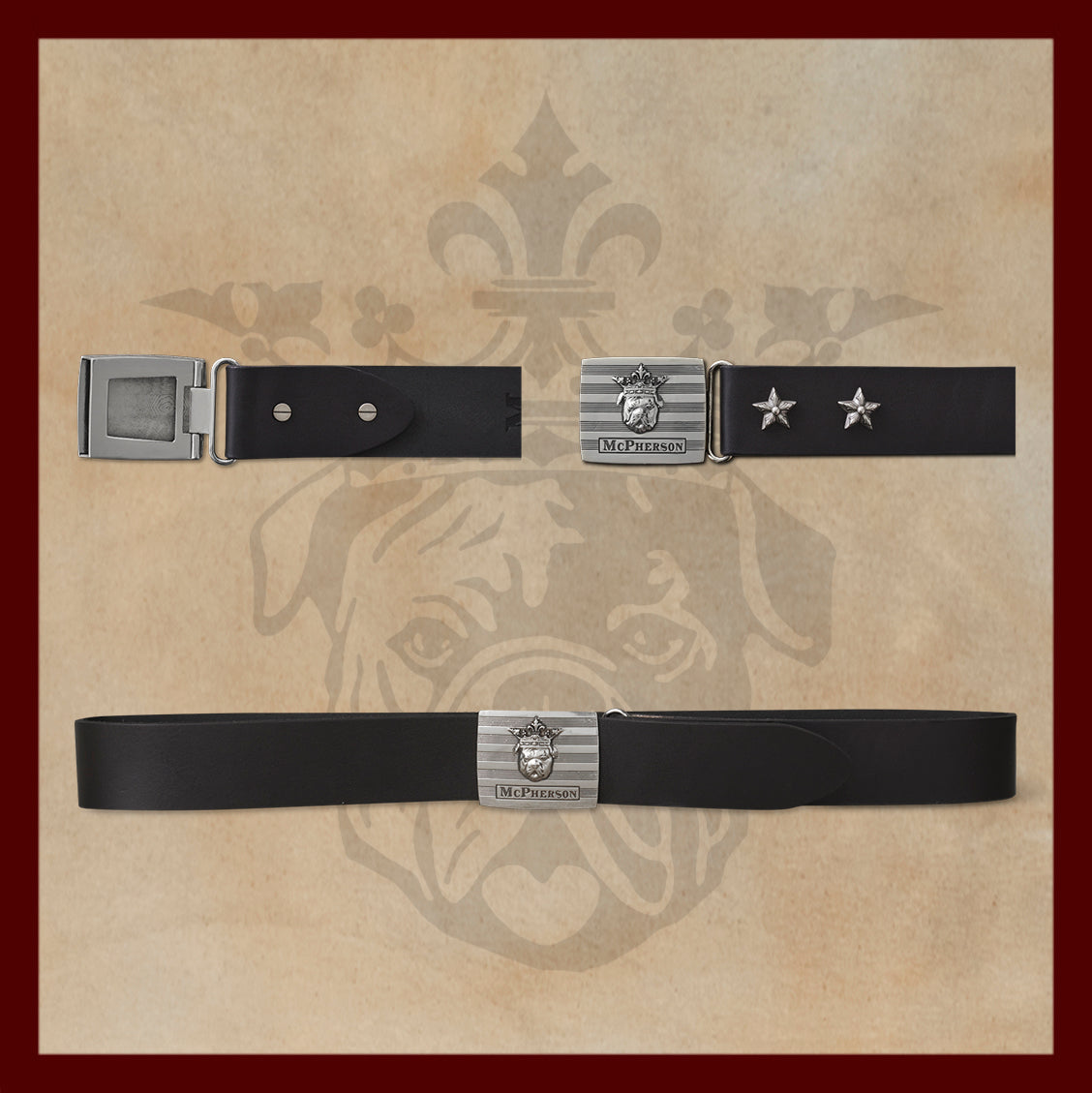 Tug's Black Leather Engineer Belt