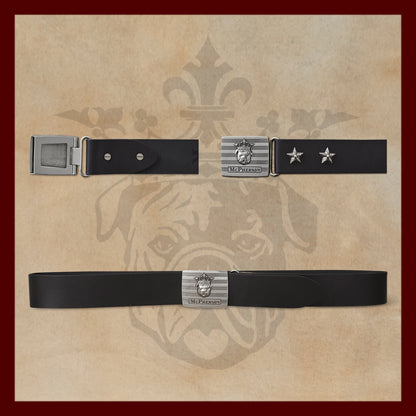 Tug's Black Leather Engineer Belt