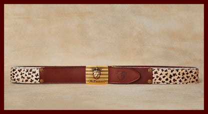 Tug's Light Leopard Leather Engineer Belt