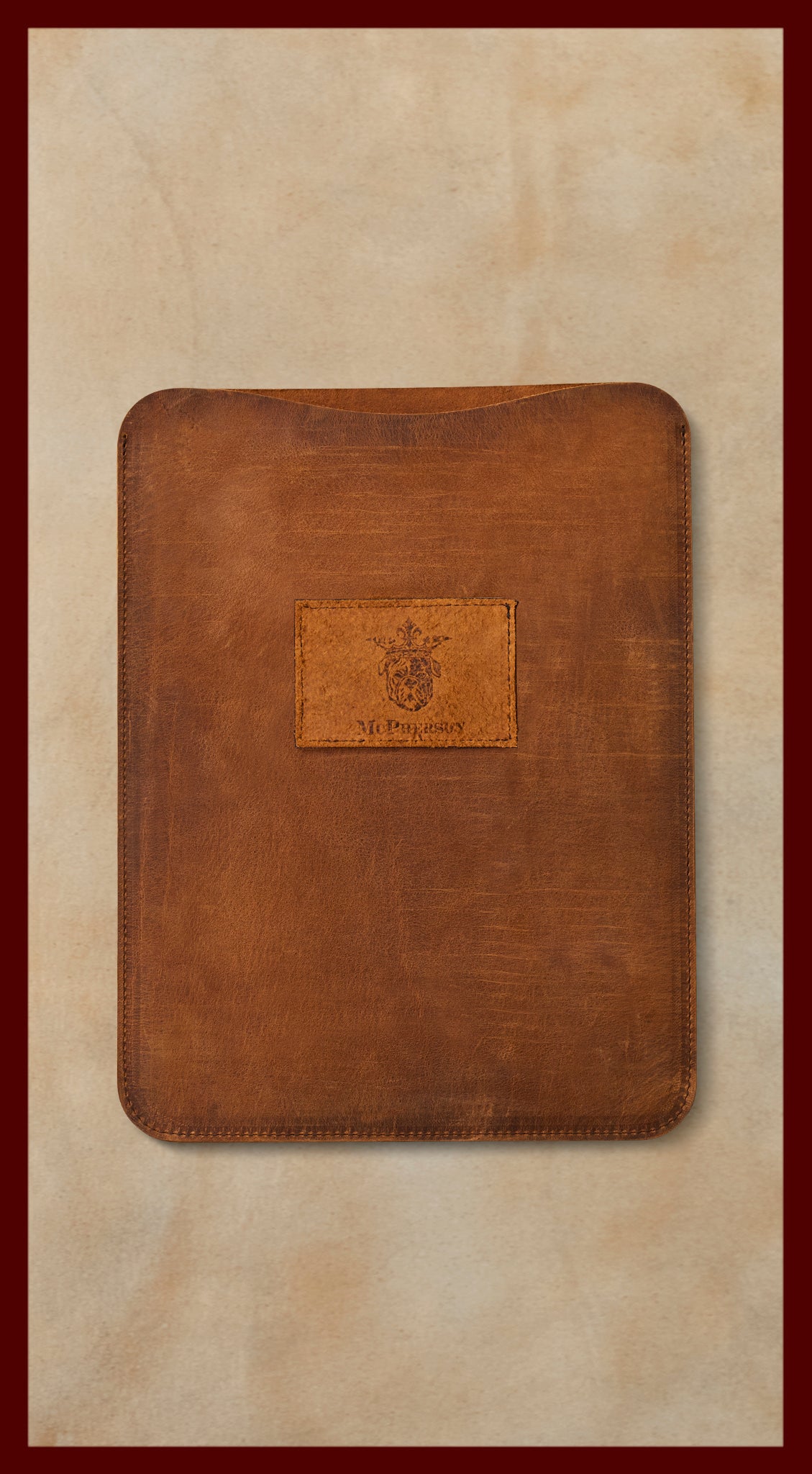 Bronson iPad Case Distressed Nubuck Cowhide-Chestnut 12.9"