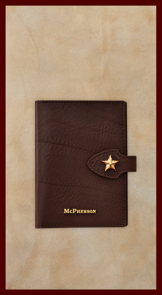 Butch Passport Wallet Vegetable Tanned Cowhide-Dark Brown