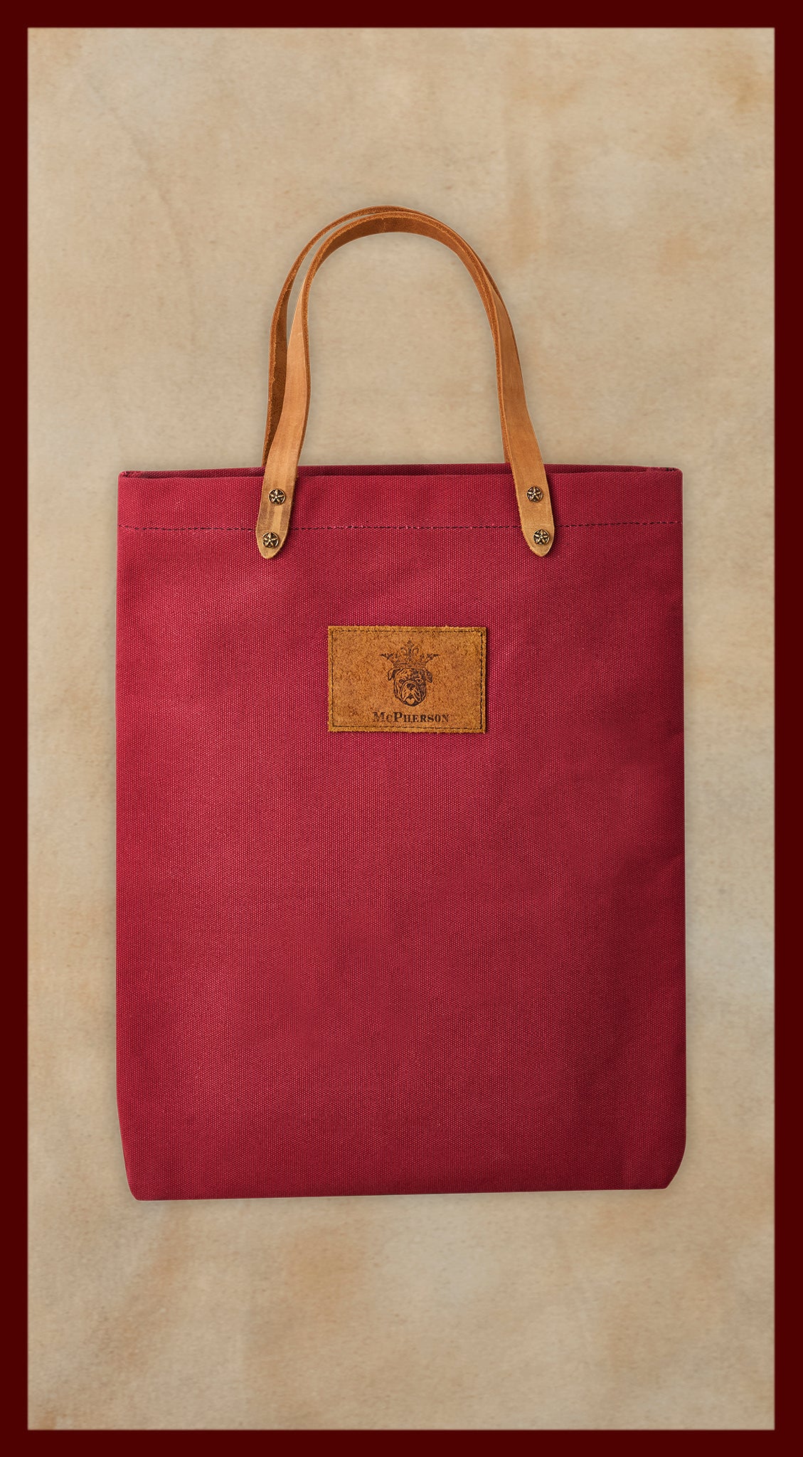 Dozer Utility Tote Heavy Cotton Canvas-Cranberry