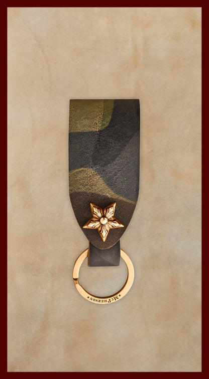 Laddie Camouflage Leather Belt Loop-Gold Ring