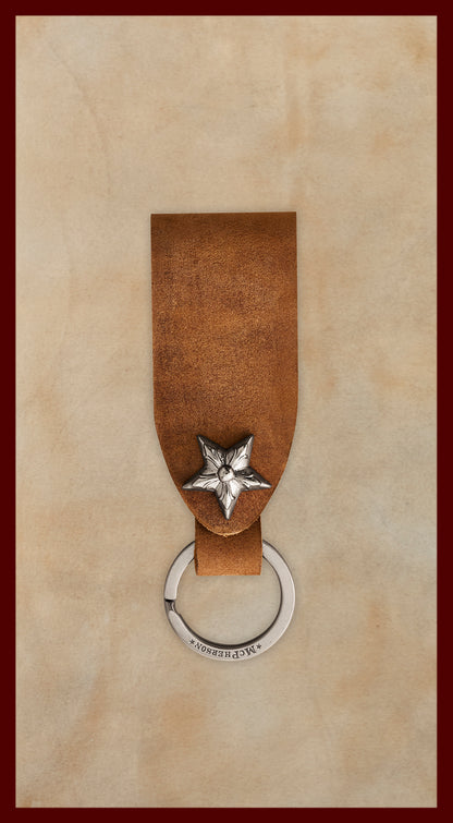 Laddie Chestnut Leather Belt Loop-Silver Ring