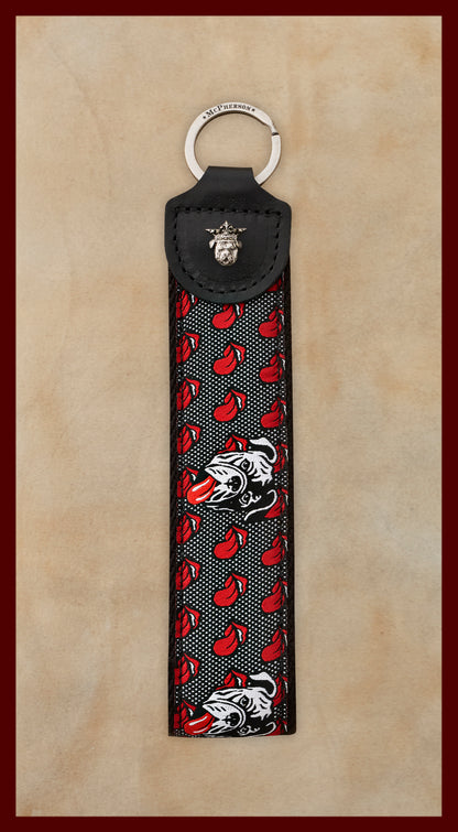 Porter Novelty Honky Tonk Dog Pattern Key Fob