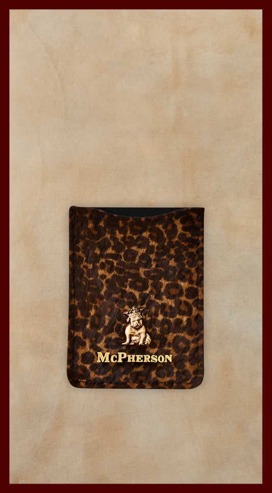 Spike Card Case Hair-On Calfskin-Dark Leopard