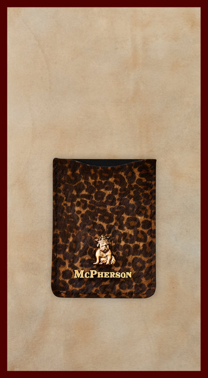 Spike Dark Leopard Leather Card Case