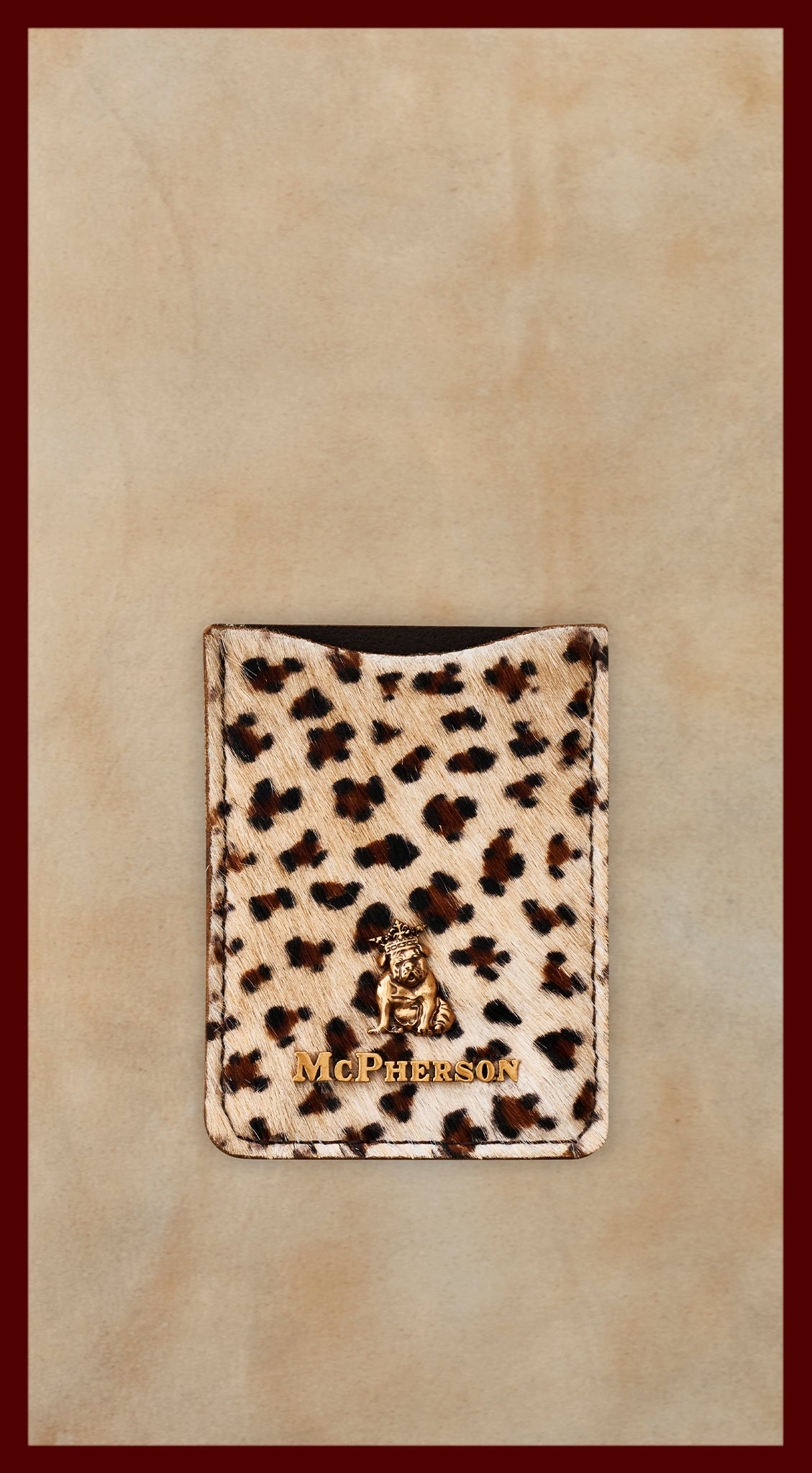 Spike Card Case Hair-On Calfskin-Light Leopard