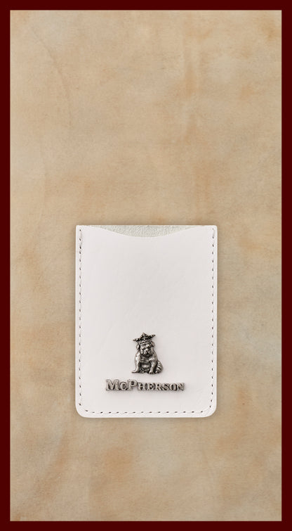 Spike White Leather Card Case