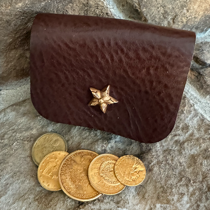 Winston Dark Brown Leather Coin Purse