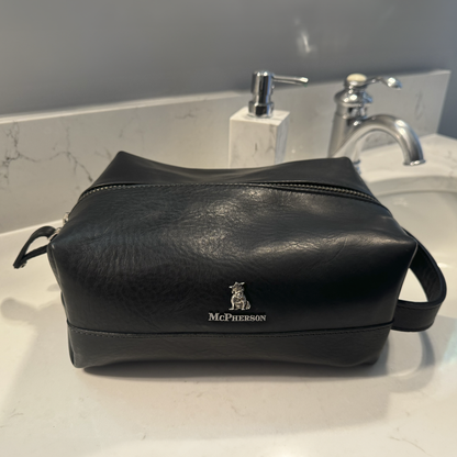 Baxter Black Leather Toiletry Case