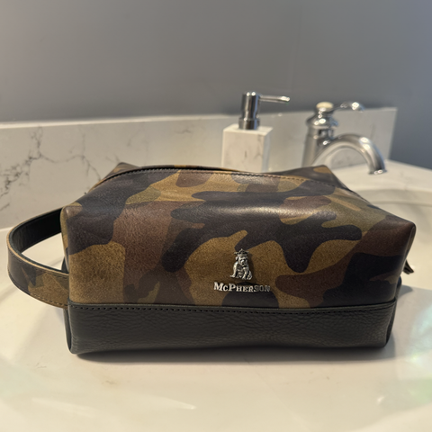 Baxter Camouflage Leather Toiletry Case